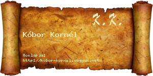 Kóbor Kornél névjegykártya
