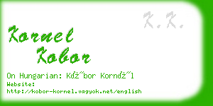 kornel kobor business card